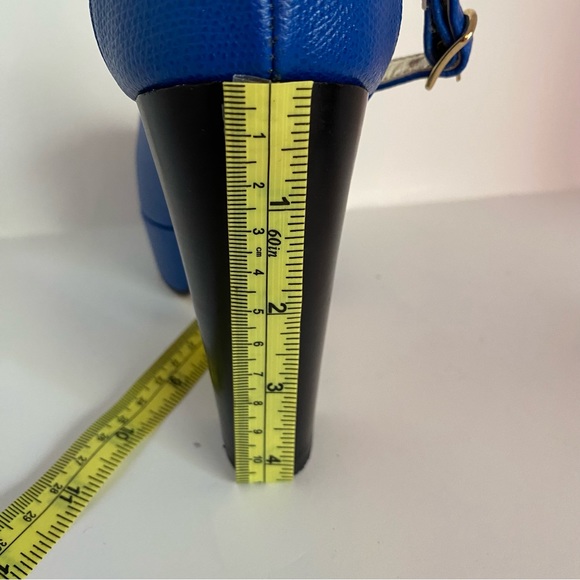 Lavinia leather platform ankle strap peep toe shoes heels sandals 37 6.5 Italy - Picture 9 of 9